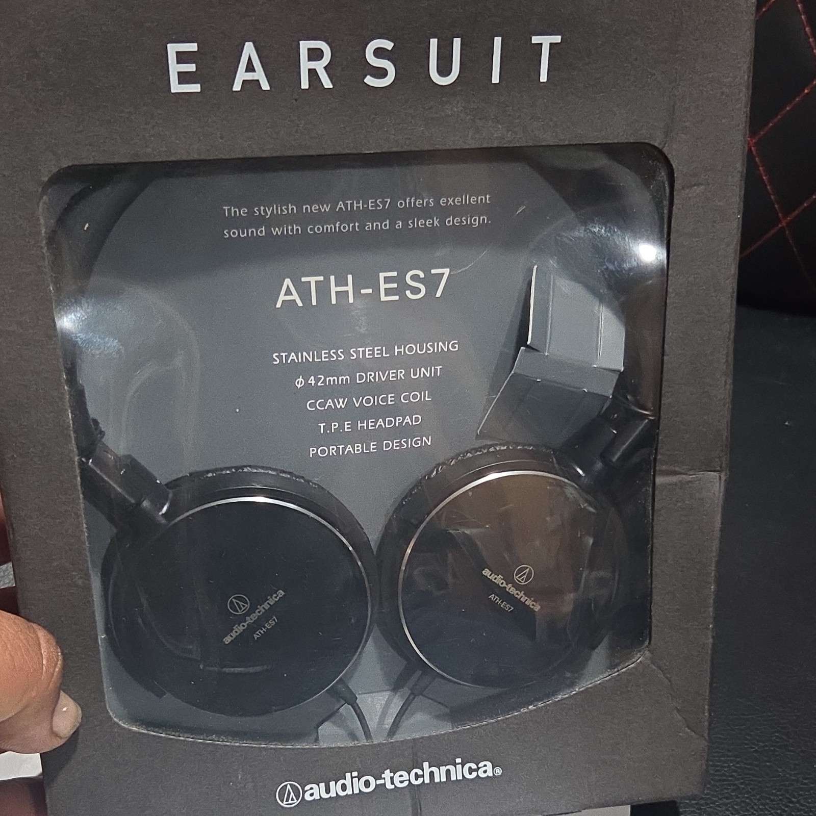 Rare seald Audio-Technica ATH-ES7 Headphones Black, 42mm Drivers, 3.5mm