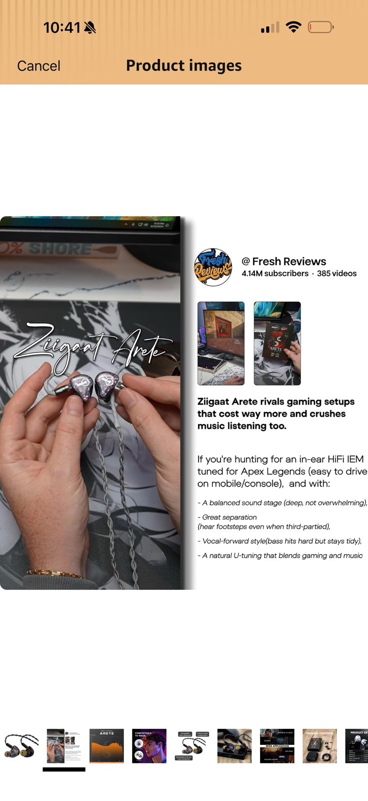 Linsoul ZiiGaat x Fresh Reviews Arete in Ear Monitor, 1DD+4BA Hybrid Earphone