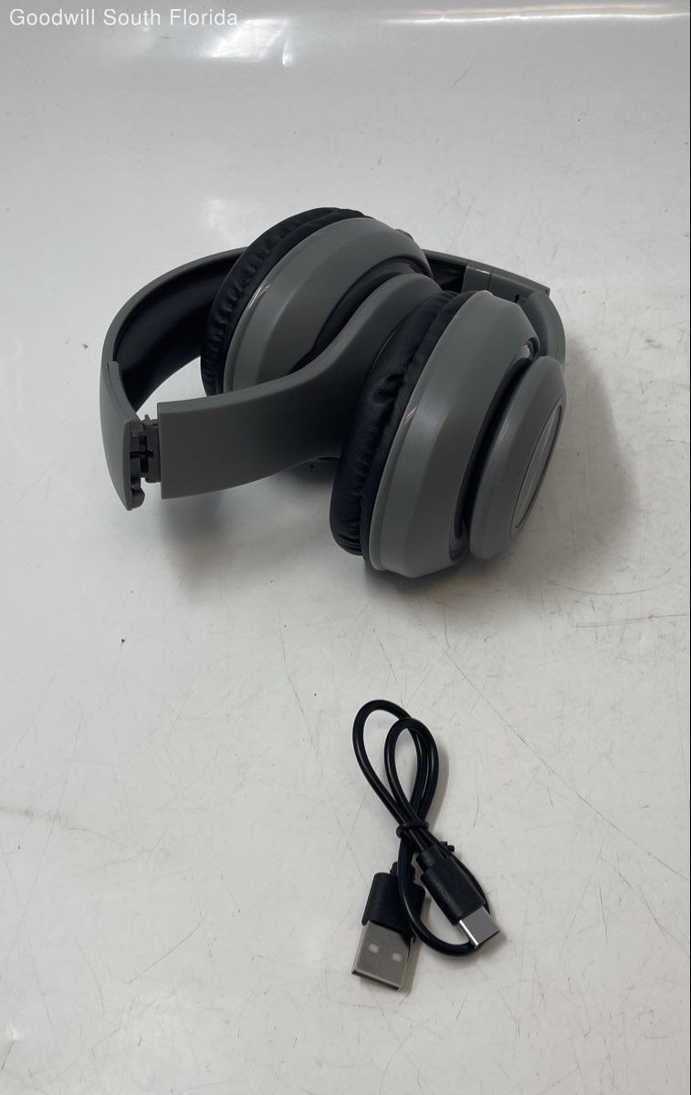 Traxx Graphite Gray Black Wireless Bluetooth Over The Ear Headphones With Mic