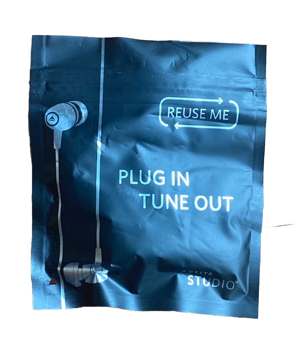 Delta Airlines Studio “Plug In Tune Out” Earbuds Headphones