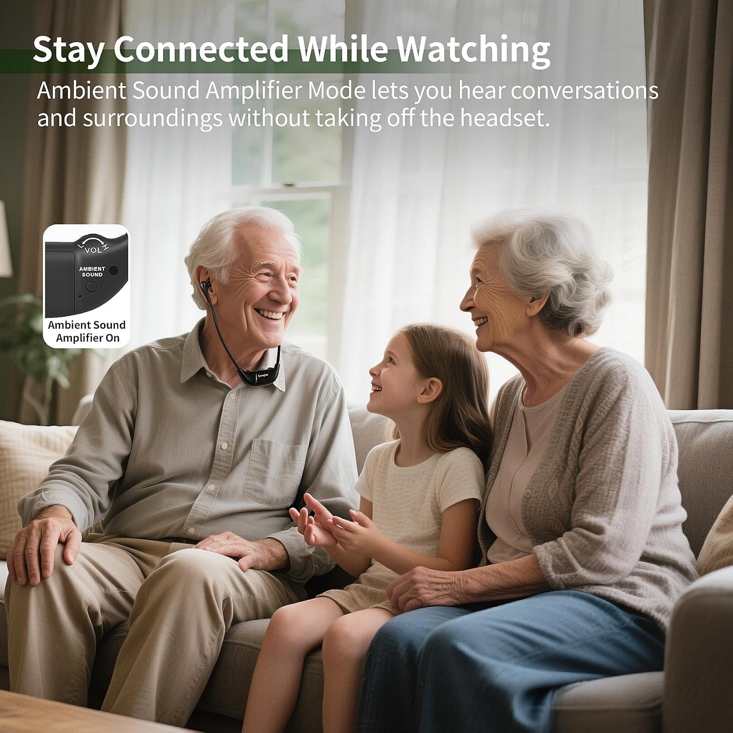 2.4G Digital Wireless TV Headphones for Seniors & Hard of Hearing | Hear Ever…