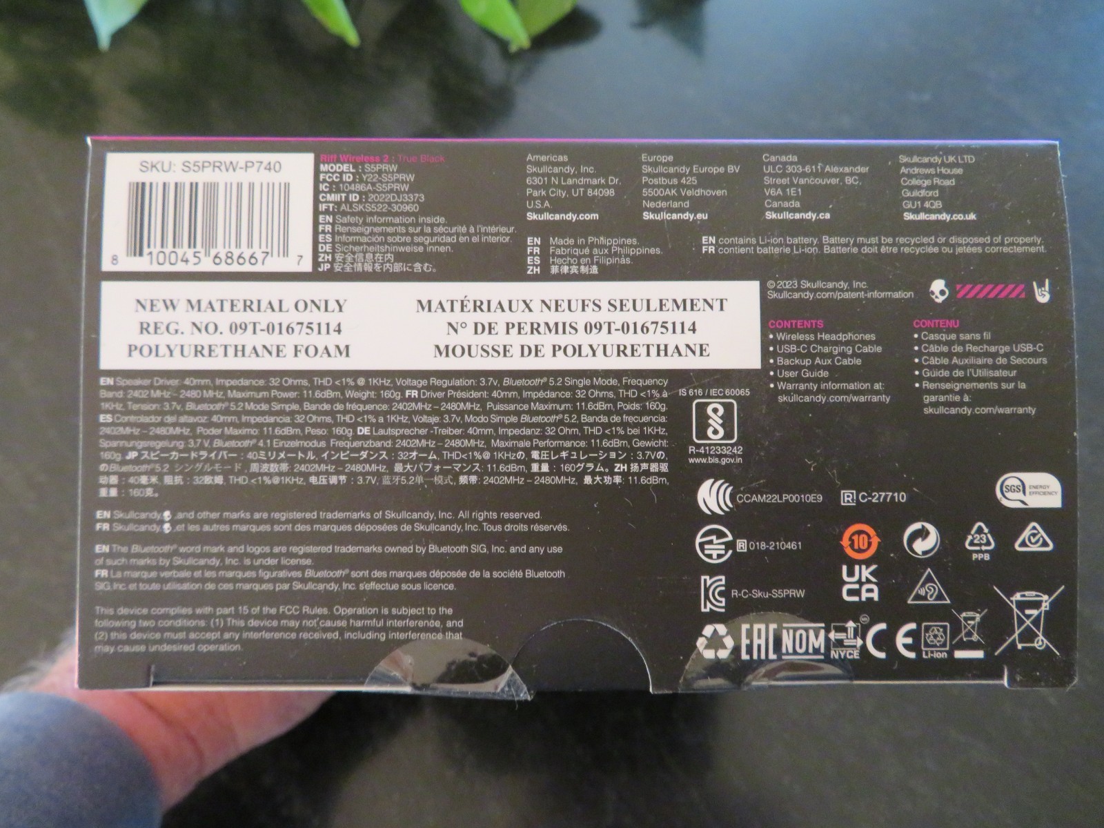 Skullcandy Riff 2 XT Wireless On-Ear Headphones – New & Sealed –