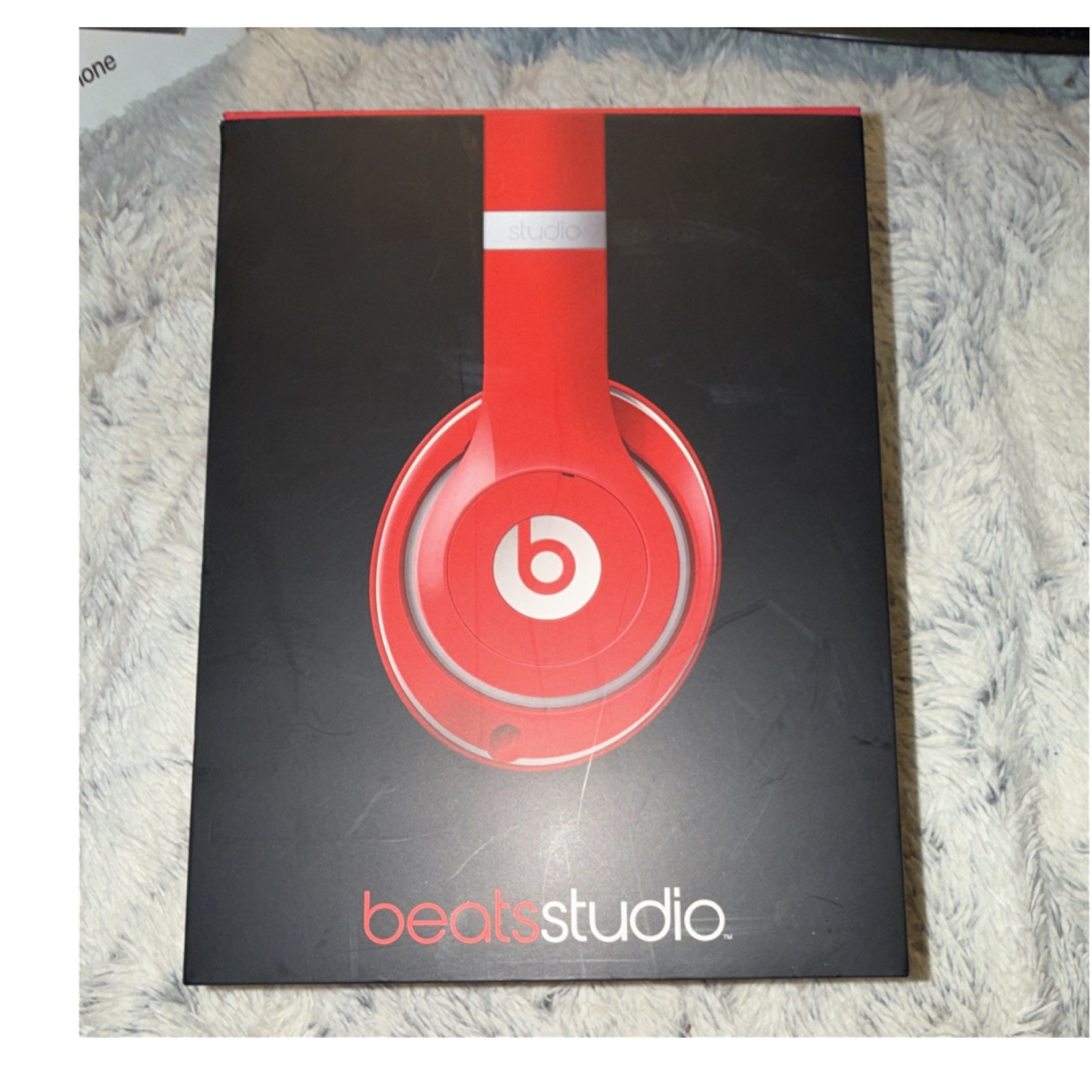 Original Beats Studio EMPTY BOX – Includes GENUINE Red Audio Cable&Large Sticker