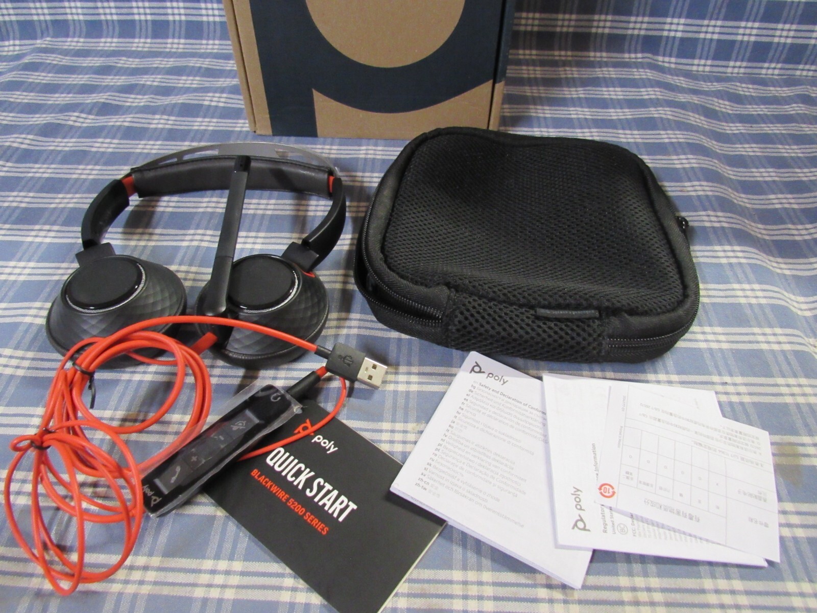 Poly Blackwire 5220 USB Stereo Wired Headset (Open Box) #1 FAST FREE SHIPPING.