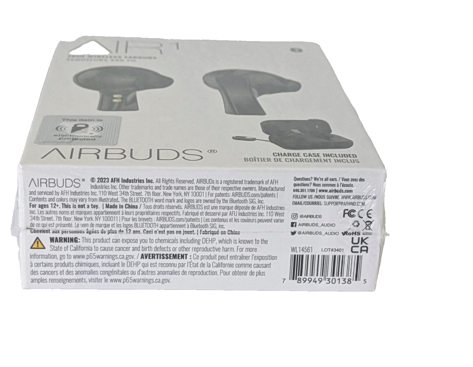 AirBuds AIR1 True Wireless Black Earbuds with Charging Case
