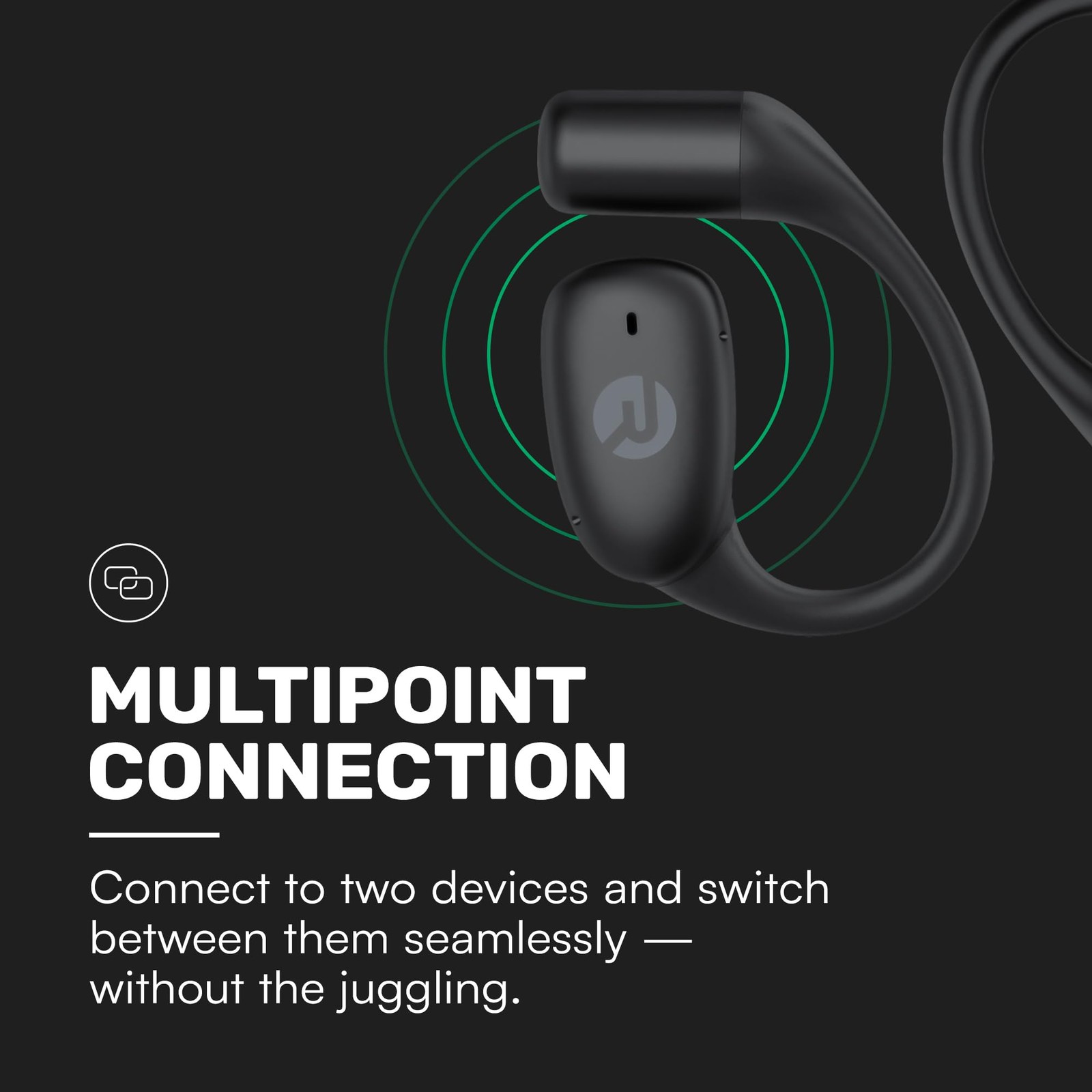 Raycon Essential Open Earbuds – True Wireless Ear Bluetooth 6.0 Black