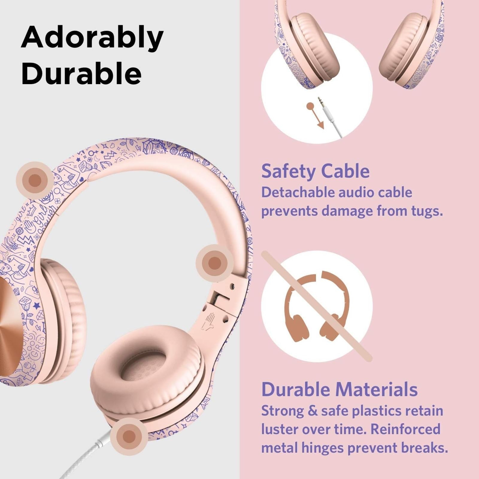 LilGadgets Connect+ Pro Headphones for Girls – Designed with Kids’ Comfort in Mi