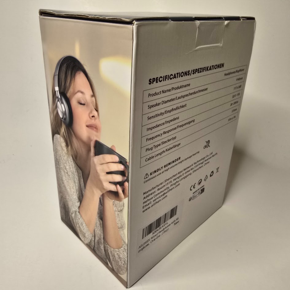 Ailihen C90 Wired Headphones Quality Stereo Sound 40mm Extra Bass – Grey/Silver