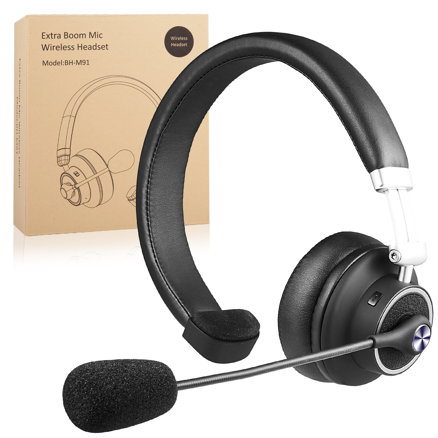 Trucker Wireless Headset with Mic BT 5.0 for Cellphone Call Center PC Skype Home