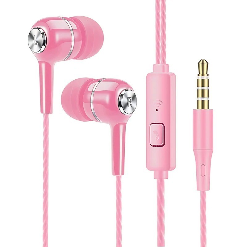 3.5mm Wired Earphones In Ear HIFI Bass Headset with Mic Gaming Sports Earbuds