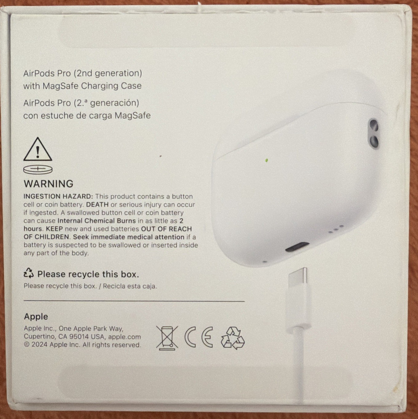 Apple AirPods Pro 2nd Gen Earbuds with USB-C MagSafe Case White MTJV3LL/A