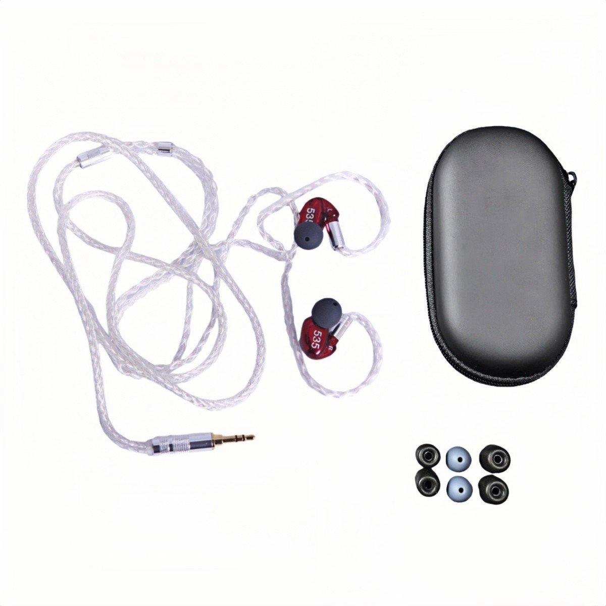 Shure SE535 Earphones Sound Isolating 3.5mm Pro Cable Headphones – White Red