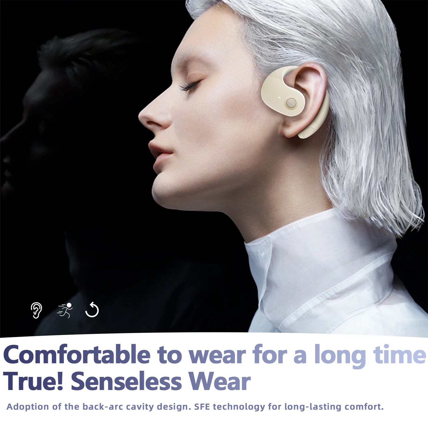 OWS Bluetooth 5.4 Open Earphones Sport Wireless Headphones Ball Ear Hook Headset
