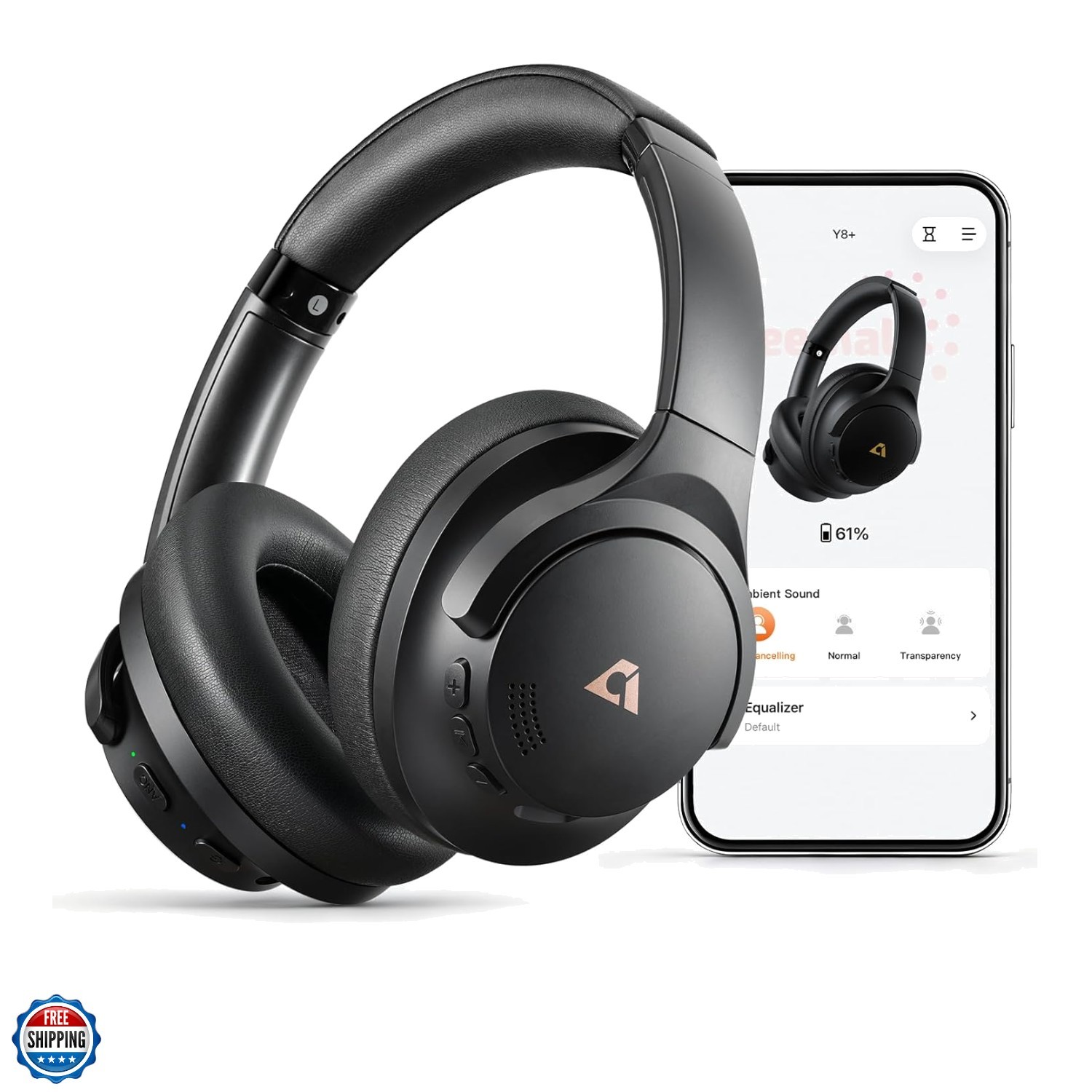 Y8+ Noise Cancelling Headphones Bluetooth, Wireless LDAC Hi-Res Audio, Custom…