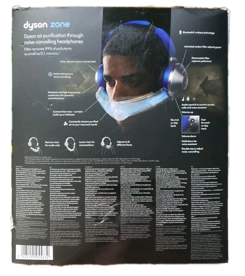 Dyson Zone Noise Cancelling Headphones with Air Purifier Ultra Blue