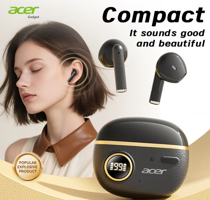 Acer TWS Wireless Rechargeable Ear Buds Headset 0HR544 Orange Sealed