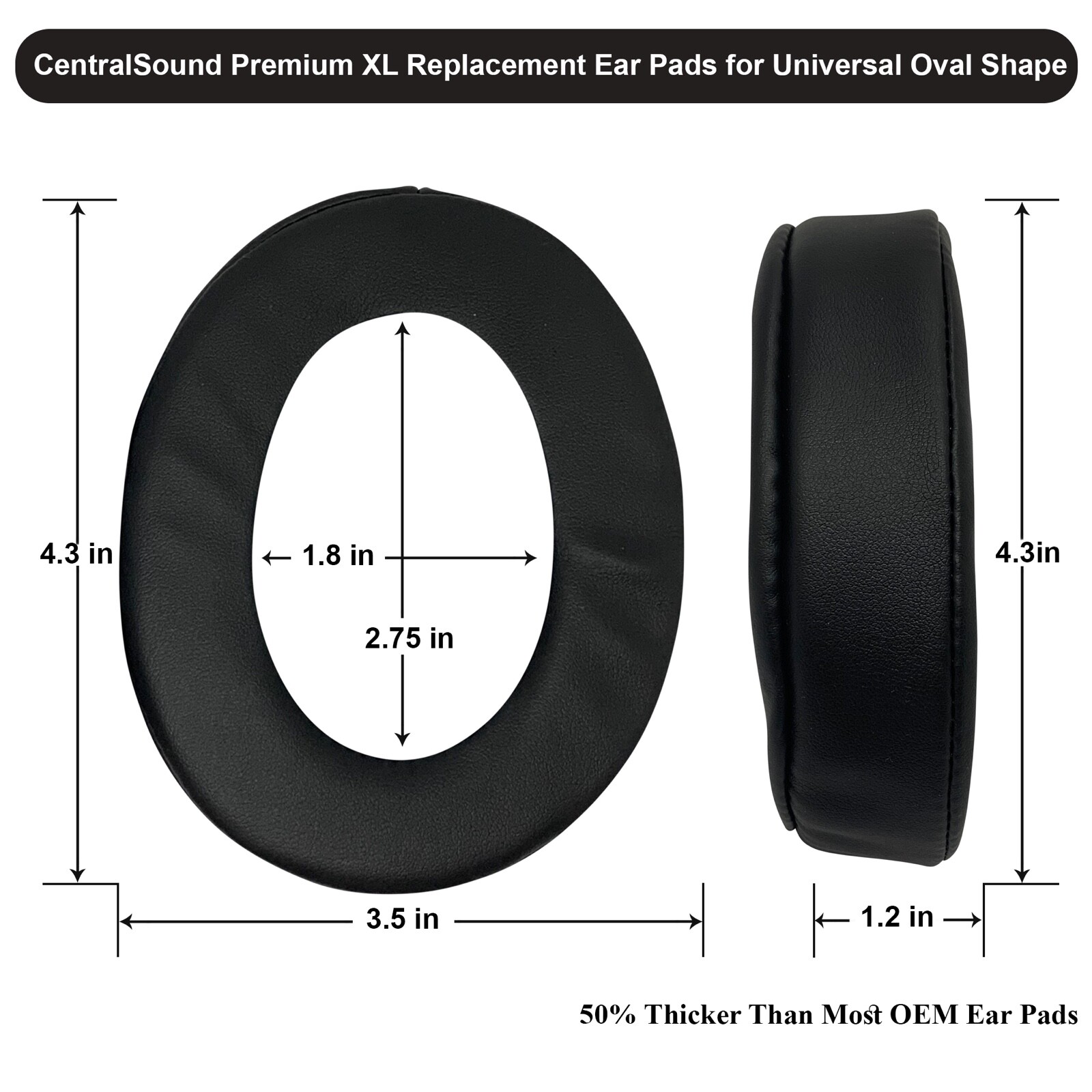 UPGRADED XL Replacement Ear Pads Memory Foam Cushion for Audio-Technica ATH-M50X