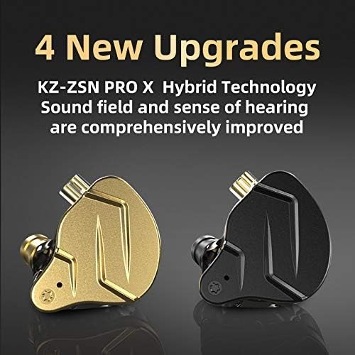 KZ ZSN PRO X Hybrid Earphones – HiFi Headset, Black