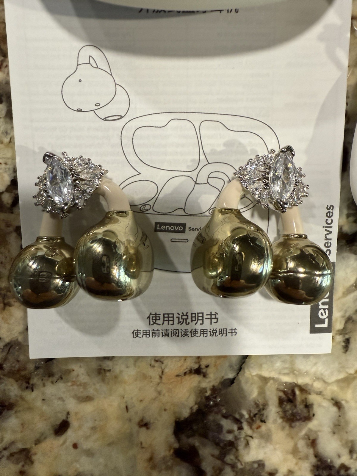 Lenovo LE302 Bluetooth Ear Clip Headphones Ear Buds With Ear Jewelry Included