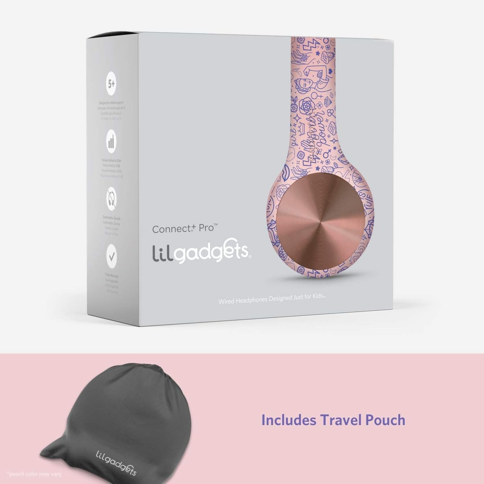 LilGadgets Connect+ Pro Headphones for Girls – Designed with Kids’ Comfort in Mi