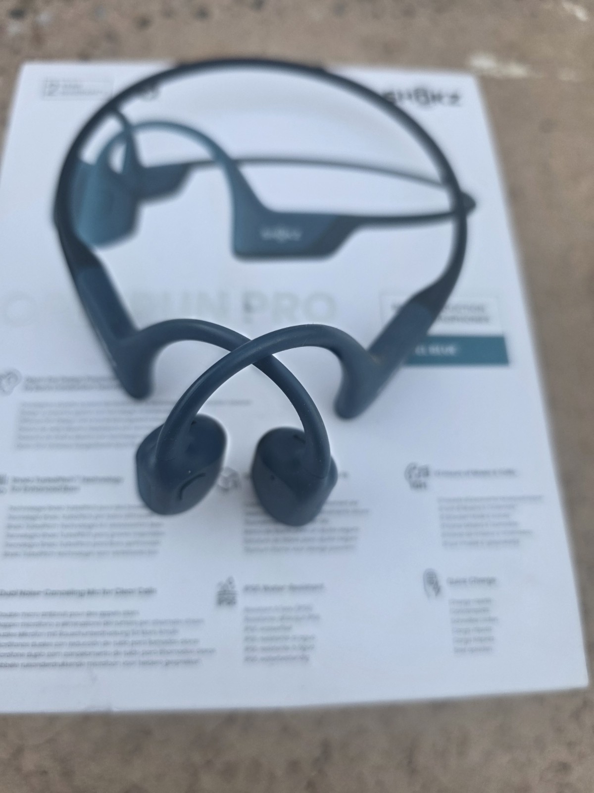 Shokz – OpenRun Pro Premium Bone Conduction Sport Headphones S810- Steel Blue
