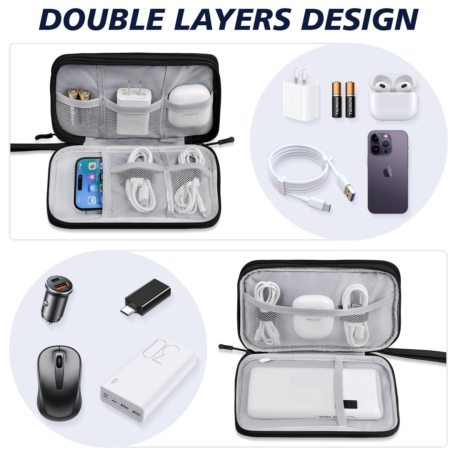 CNPOP Electronics Organizer Travel Case, Travel Accessories Essentials for Men W