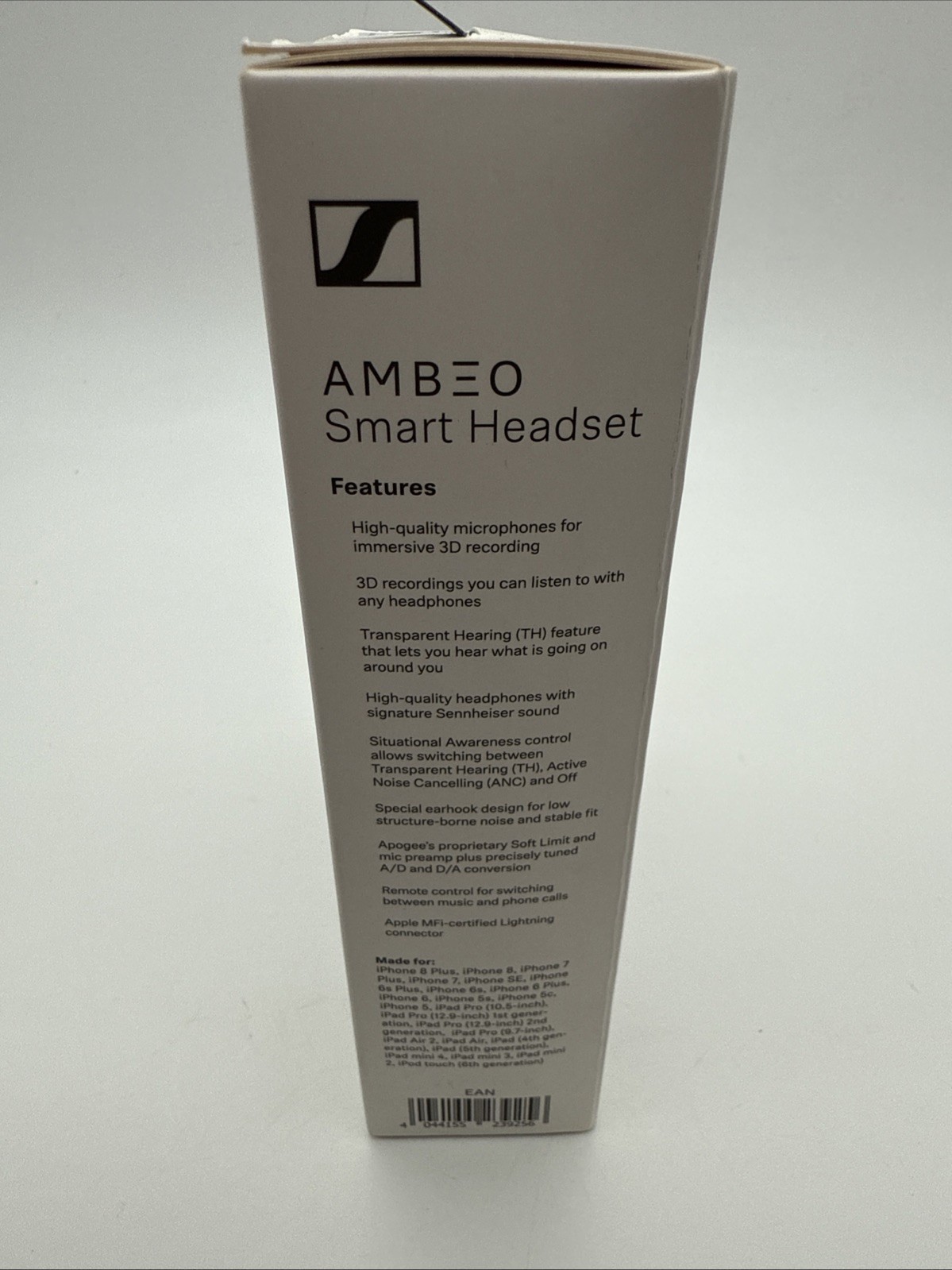 Sennheiser Ambeo Smart Headset Earphones In Black 3D Recording