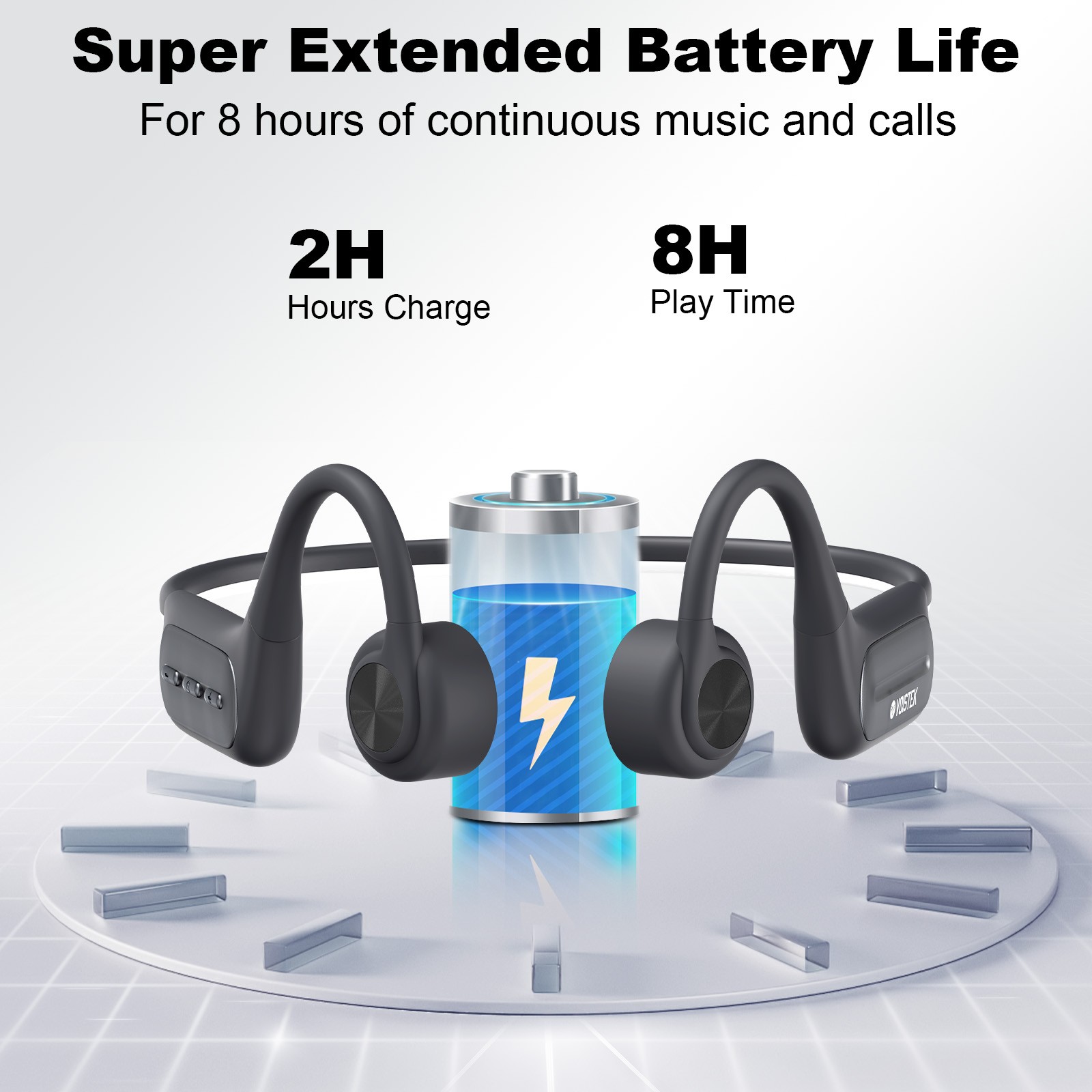 Voistek Bone Conduction Headphone Bluetooth Waterproof Earbuds 32GB MP3 Player