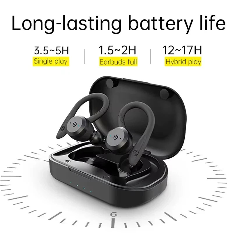 20 Hours Play Time Swimming Waterproof Bluetooth Earphone Dual Wear Style Sport