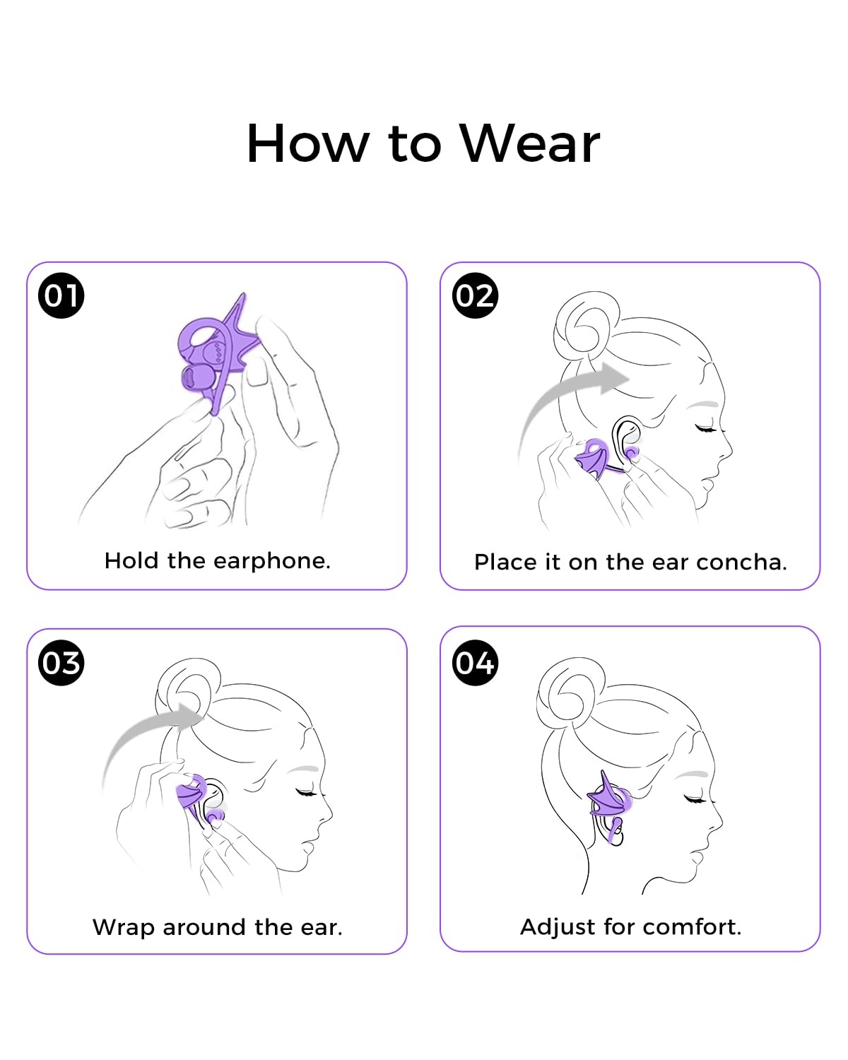 H700 Open-Ear Earbuds for Women, Elegant Dragon Wing Jewelry Design, Lightwei…