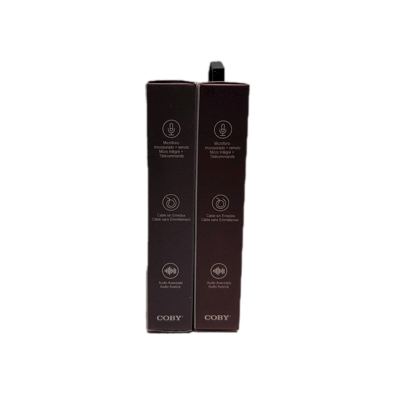 (2) Earbuds – Remote – 3.5mm Headphones Coby CV-25 Built in Microphone