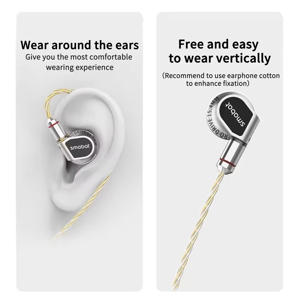 2025 Smabat M5 PRO Earphone 15.4mm with MMCX Detachable Cable 4.4/3.5mm