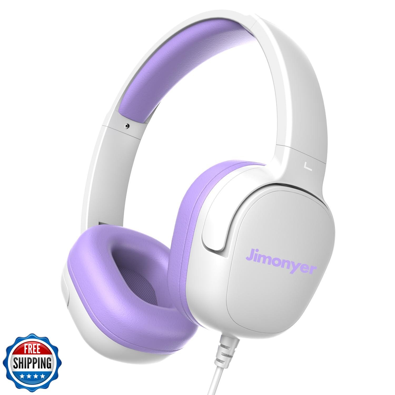 Jimonyer Kids Headphones for School, 3.5mm Jack Wired Headphones for Kids wit