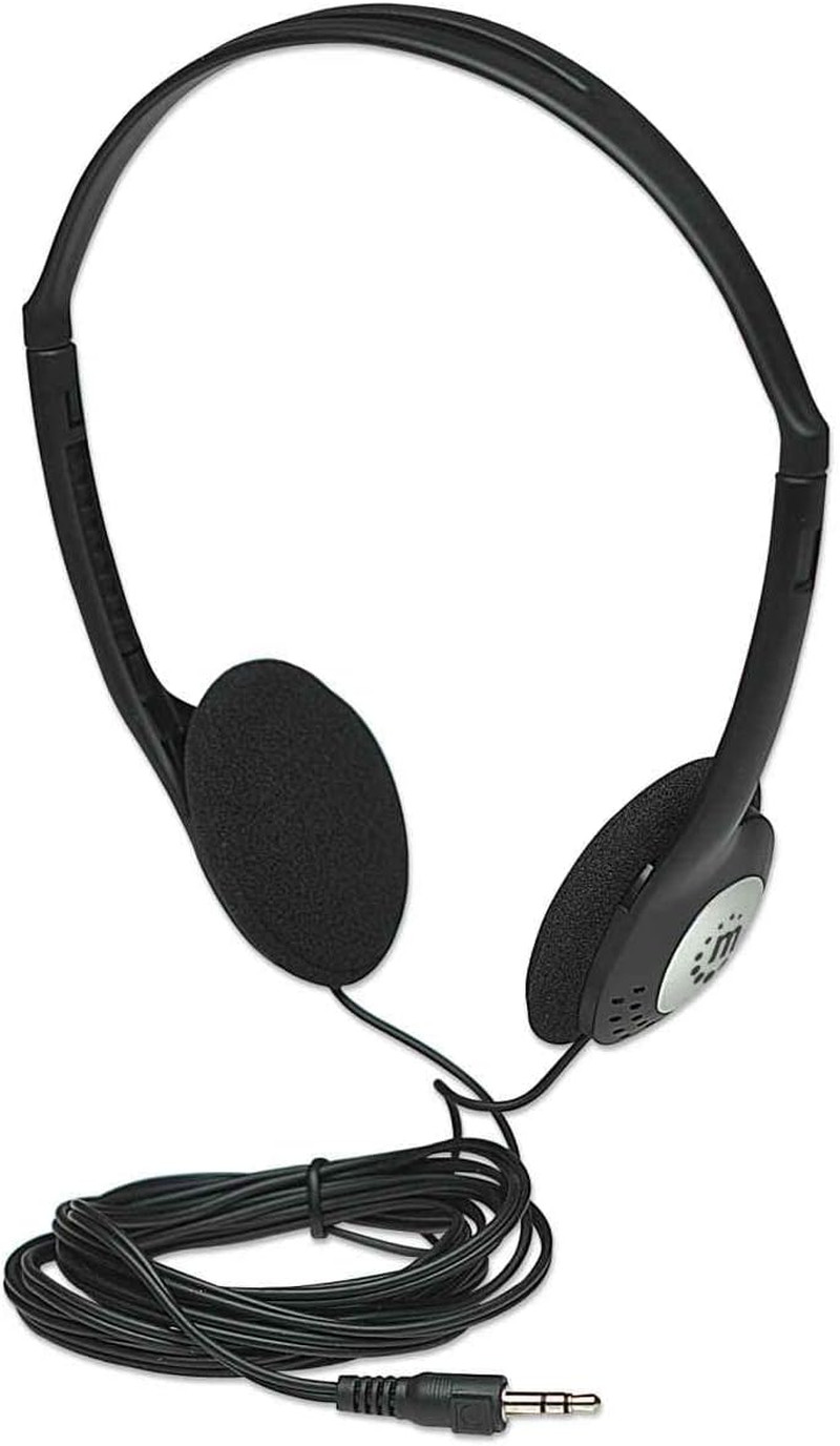 Manhattan On-Ear Wired Stereo Headphone – Long 6Ft Cable, Single 3.5Mm Plug, Lig