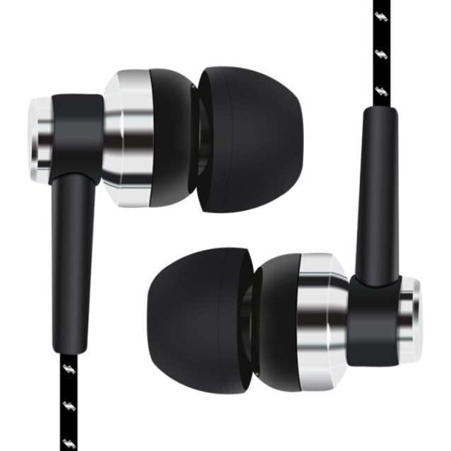 Universal Earbuds 3.5mm Jack Headset with Microphone + Braided Cable + High Bass