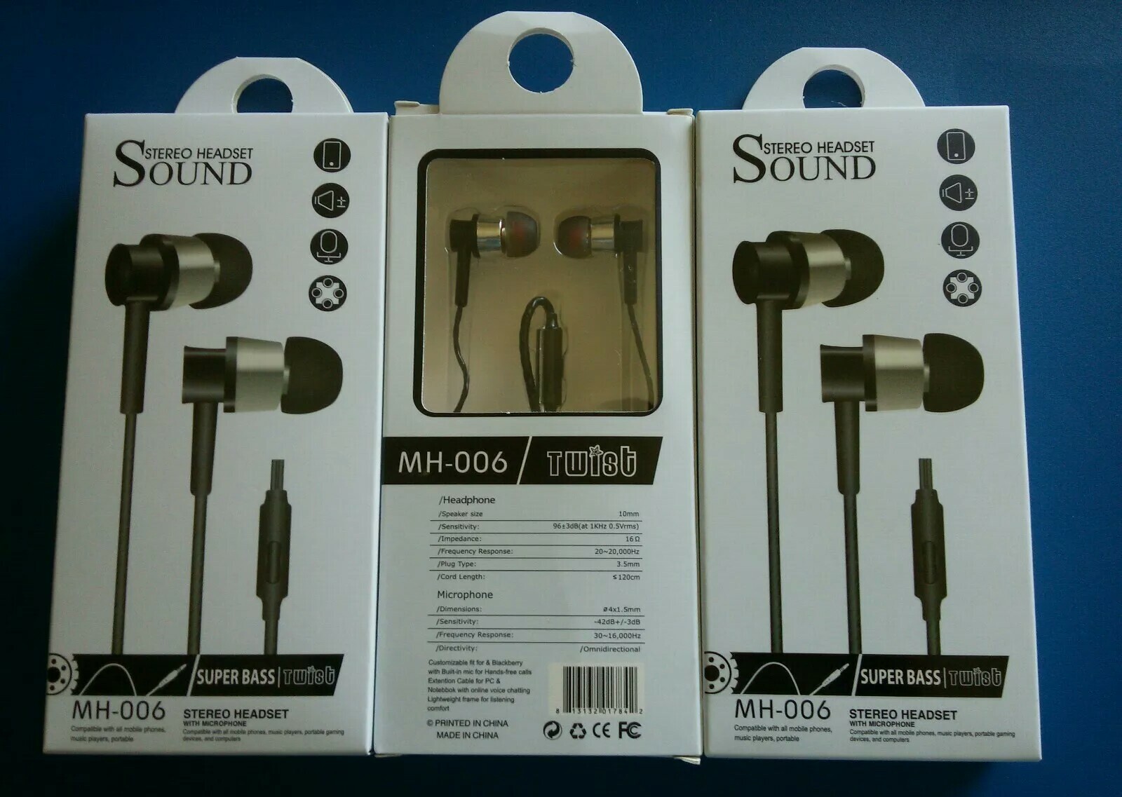 Universal Stereo Headphone Earphone In-ear Ear Bud Wired Headset & 3.5mm Mic (3)