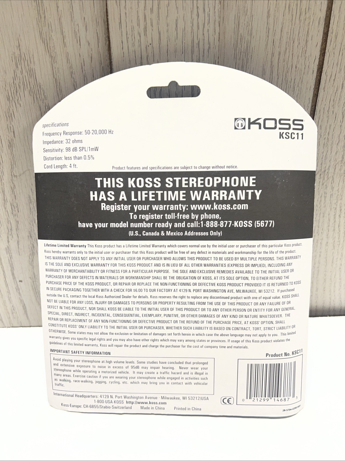 Vintage KOSS HEADPHONES KSC11 New Sealed Behind The Headband Lightweight HTF