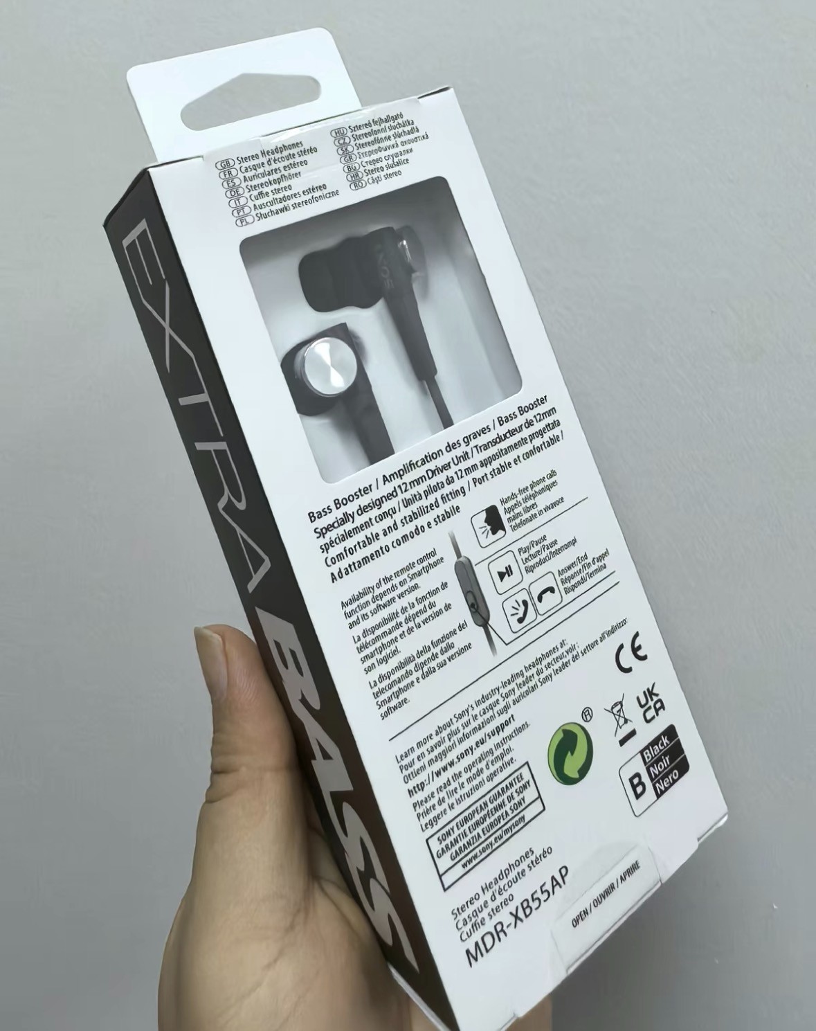 SONY MDR-XB55AP Bass Booster In-Ear Headphones In-line Remote Mic For-2 Colors
