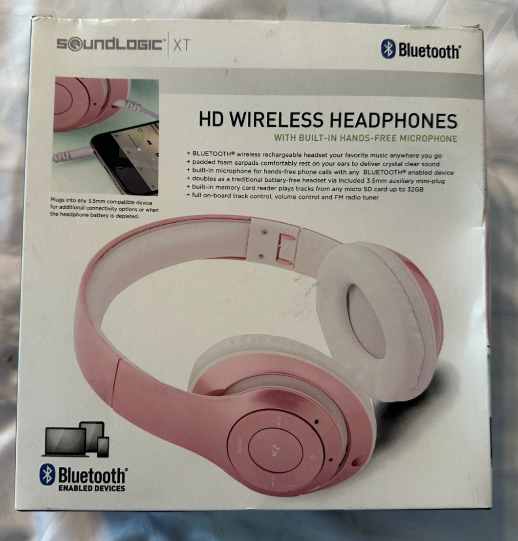 SOUNDLOGIC XT HD WIRELESS HEADPHONES HANDS FREE MICROPHONE IN BOX BLUETOOTH