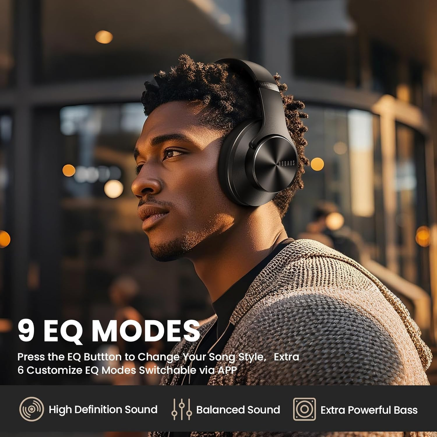 Bluetooth Headphones over Ear, 90H Playtime Wireless Headphones with App Control