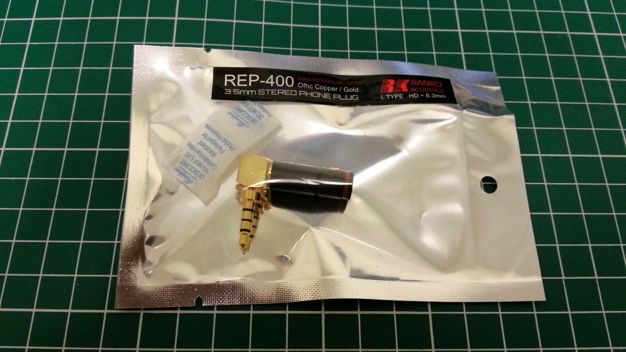 Ranko Acoustics REP-400 L-Type Gold Plated 3.5mm TRRS Stereo Plug