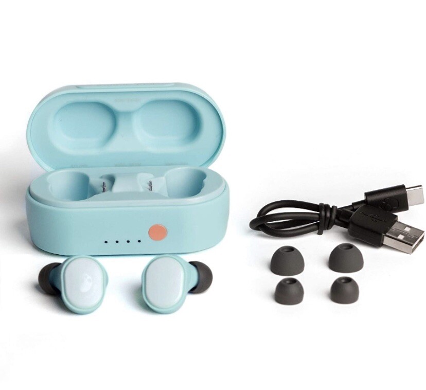 Skullcandy Sesh Evo True Wireless Earbuds via Bluetooth IP55 Sweat,Bleached Blue