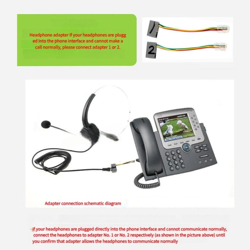 Adjustable Headsets RJ9/QD Interfaces 300° Rotating Microphones Voice Claritys