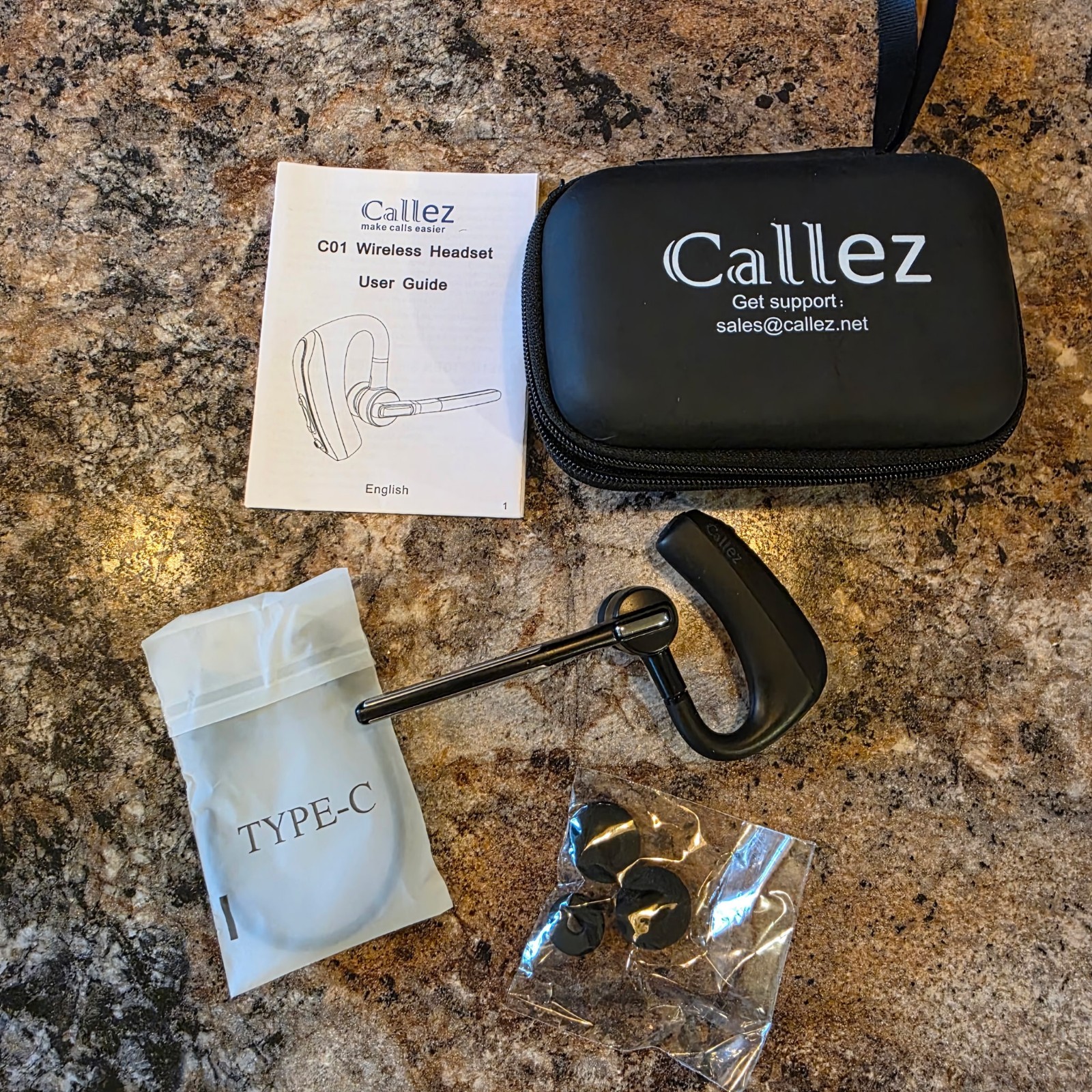 Callez – C01 Bluetooth Ear-Hook Single Earbud Headset – Wireless BT Headset
