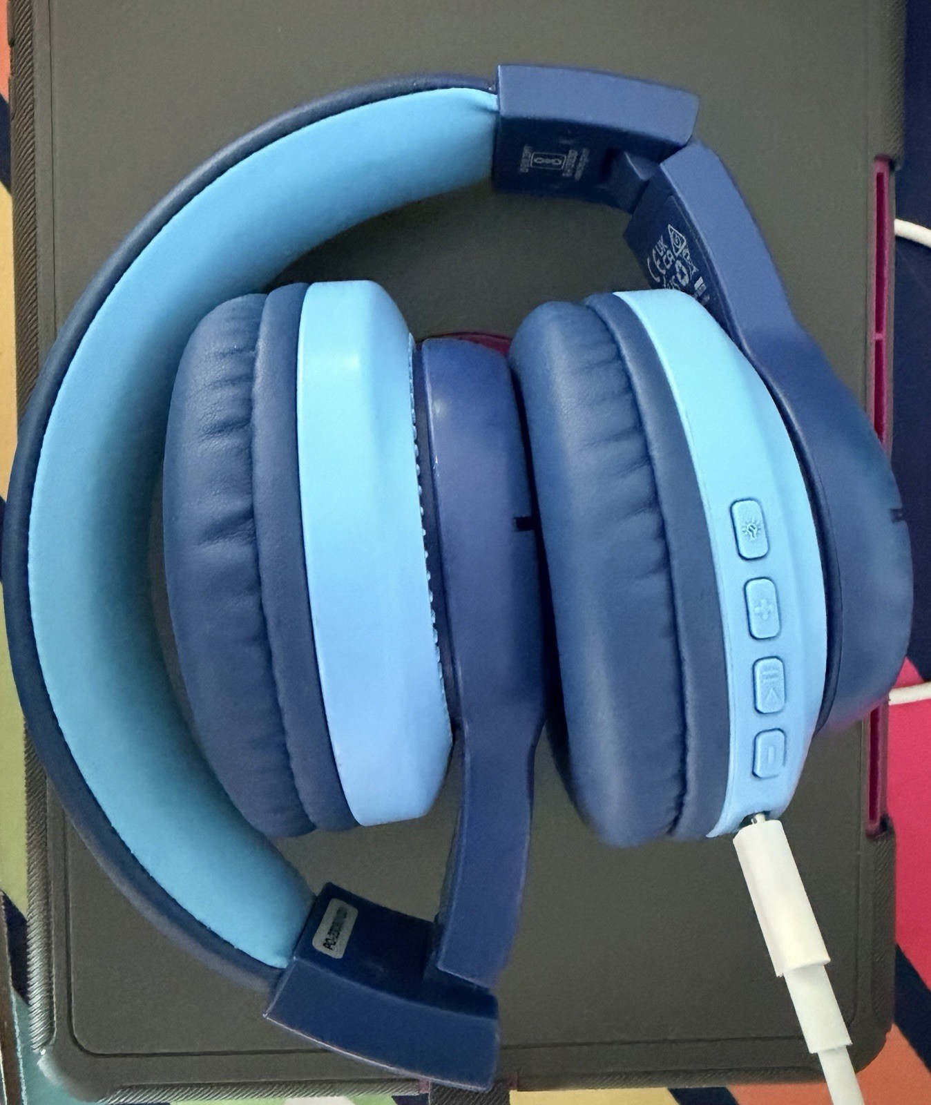 iClever BTH12 Kids Blue Wired Headphones, Over The Ear, With Audio Cord