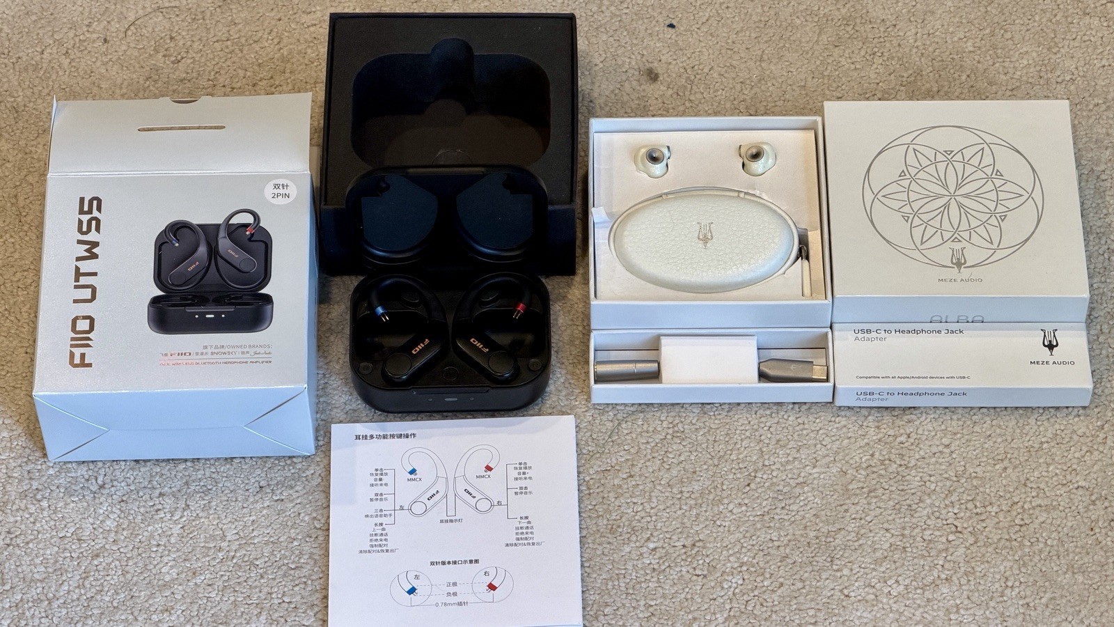 Meze Alba HiFi IEM + FiiO UTWS5 2025 Bluetooth Wireless Adapter Bundle