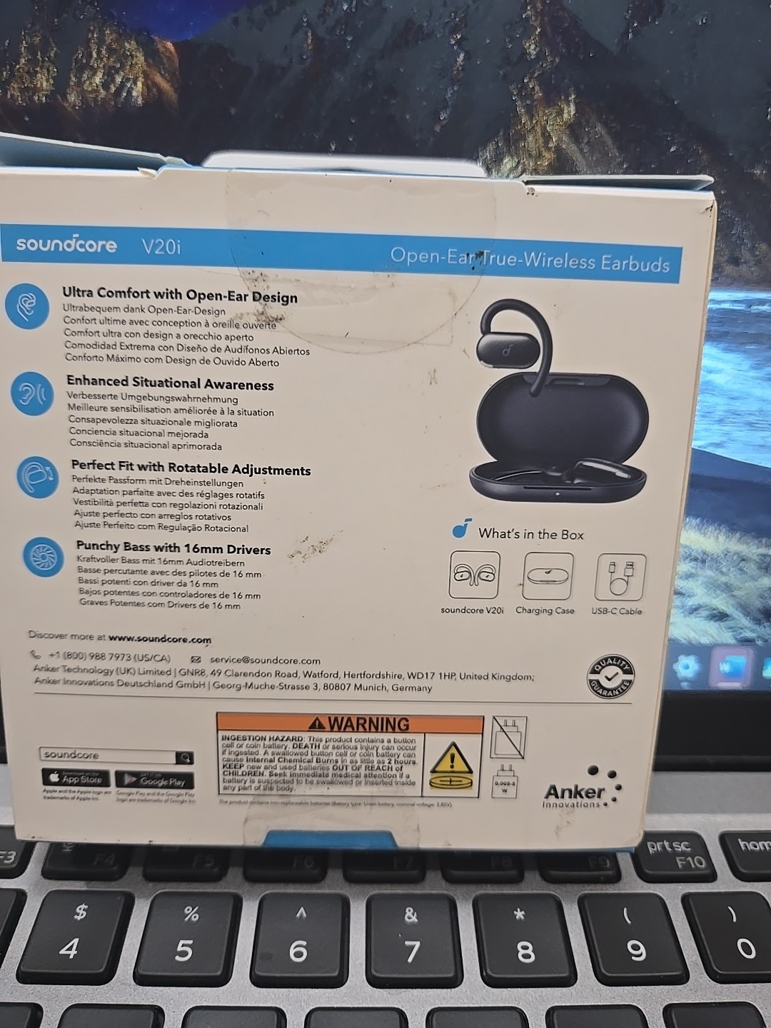 Soundcore V20I by Anker Open-Ear Headphones, Ultra-Comfort, Adjustable Ear Hooks