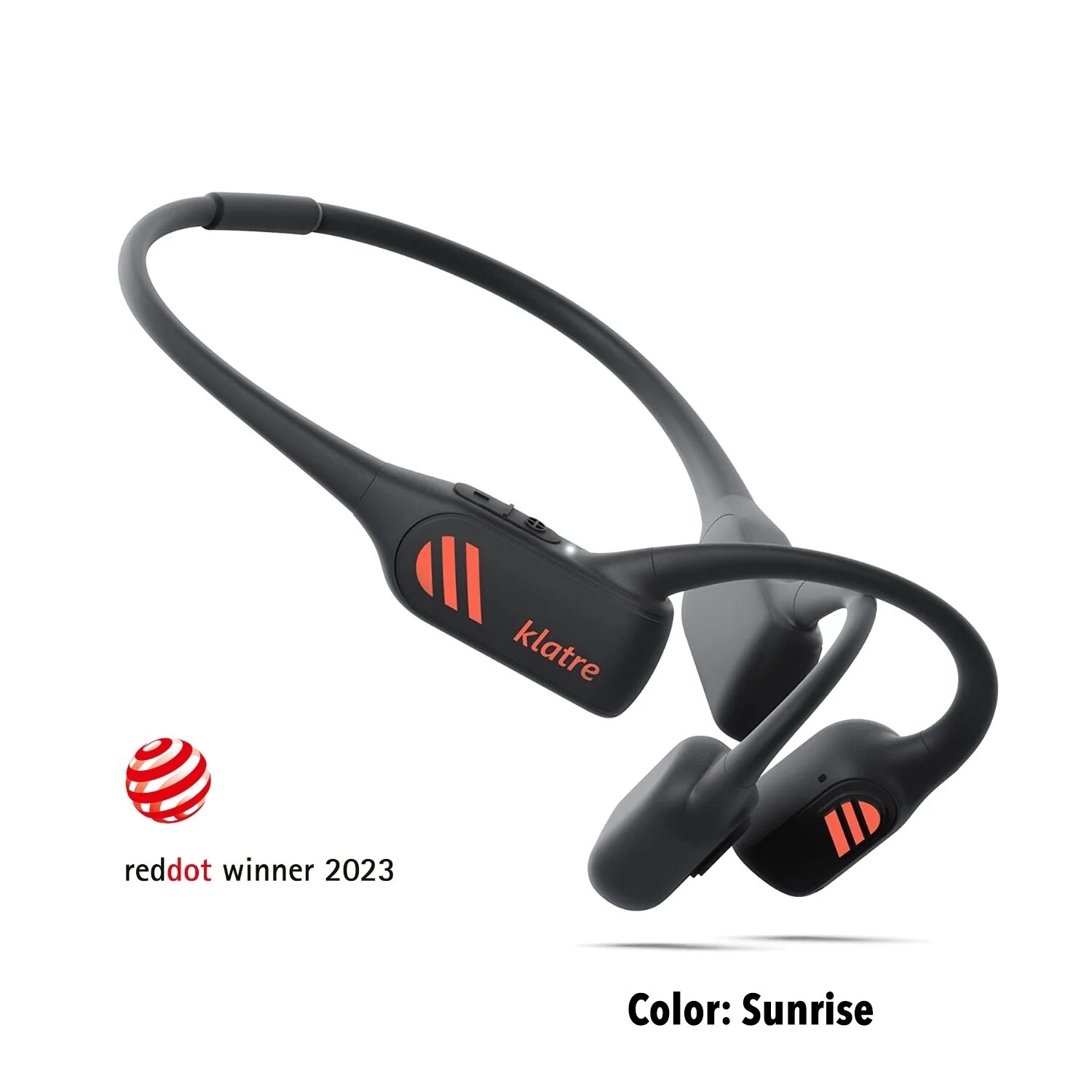Bone Conduction Headphones by Klatre, Open-Ear, Water Resistant, Dual Mics, LS1