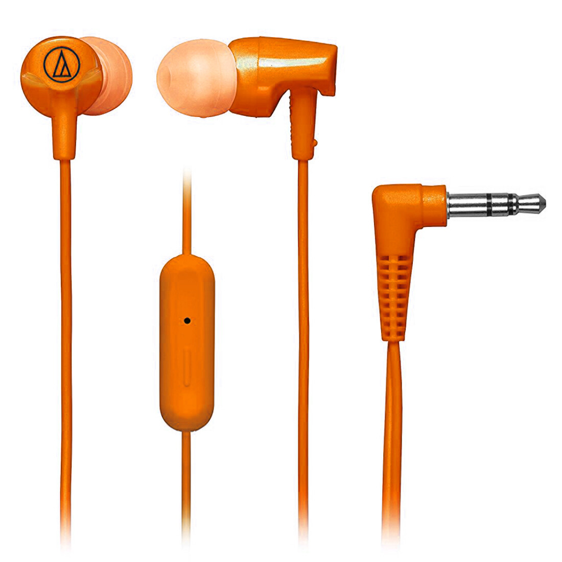 Audio-Technica In-Ear Headphones with In-line Mic & Control-Orange-ATH-CLR100ISO