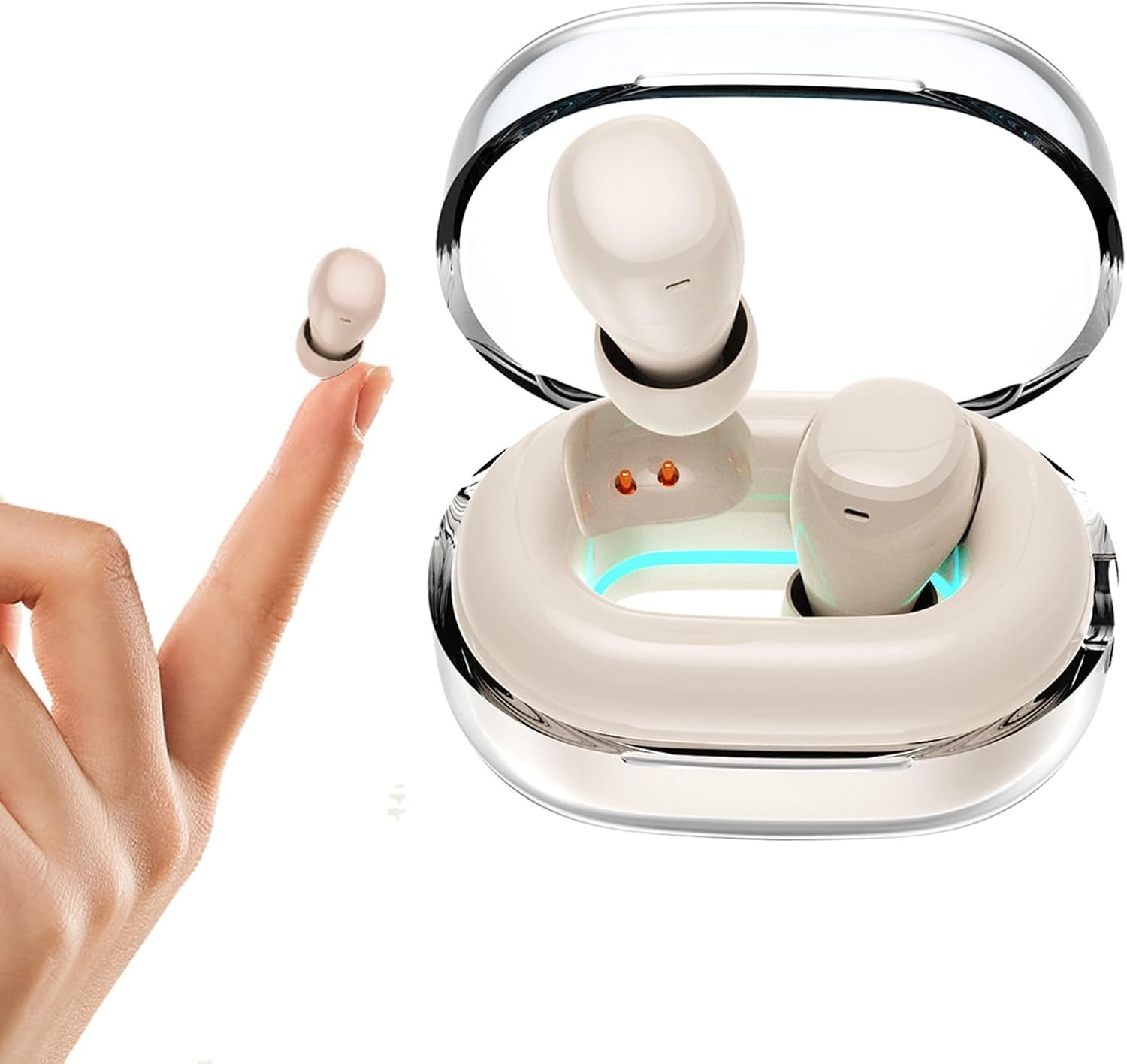 Skin Tone Mini Small Bluetooth Earbuds Invisible Wireless for Ear Nude